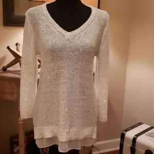 Cream sequins sweater
